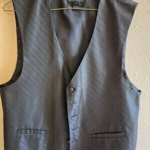 Pronto Uomo Charcoal Grey Diagonal Pinstripe Formal Vest